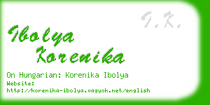 ibolya korenika business card